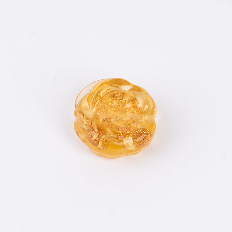 Gold Sand Rose Lampwork Glass Beads