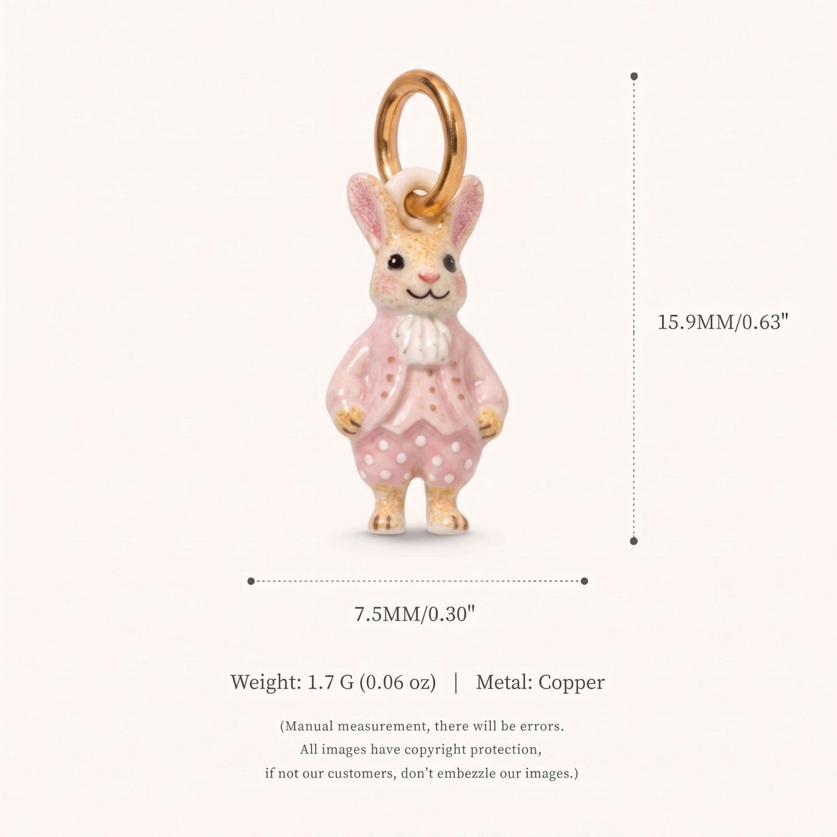 18K Gold-Plated Cute Cartoon Pendant Charms