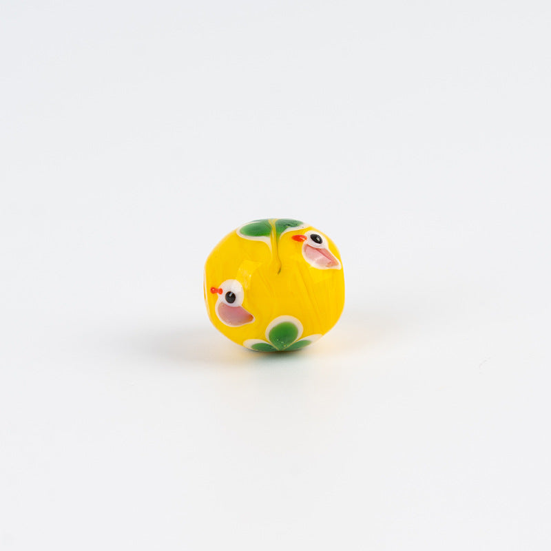 Cloisonné-Style Flower & Bird Beads