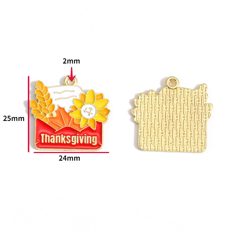 Thanksgiving Turkey Alloy Charms – Colorful Fall Holiday Enamel-Style Pendants for DIY Bracelets, Keychains & Jewelry Making
