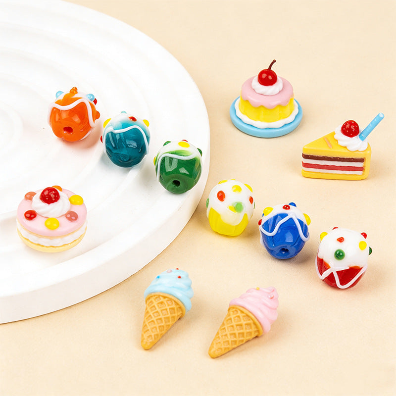 Colorful Ice Cream & Cake Glass Beads