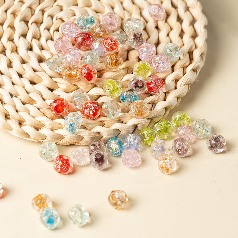 Color Powder Irregular Glazed Beads