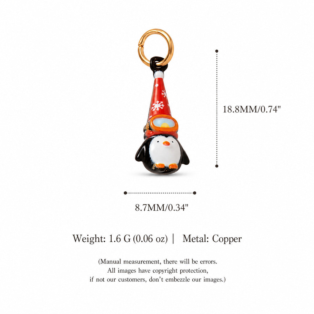Gold-Tone Enamel Cartoon Animal Pendant Charms