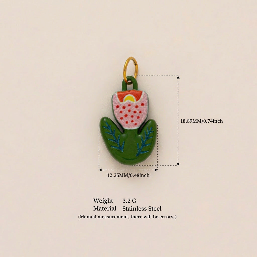 Bird & Flower Pendant Charms