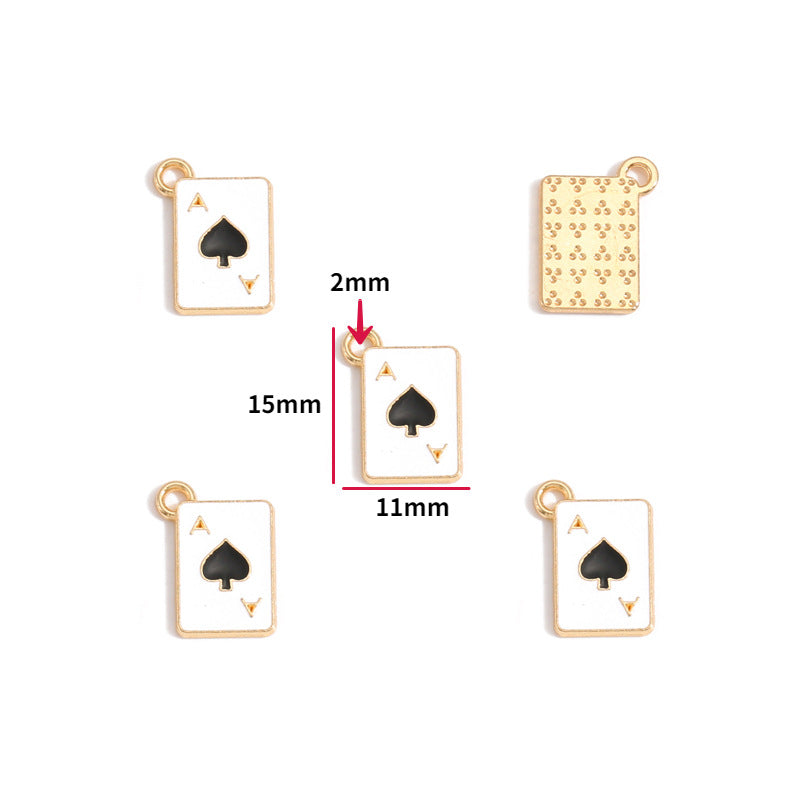 Playing Card Charms – Colorful Enamel-Style Alloy Card Pendants for DIY Bracelets, Necklaces, Keychains & Jewelry Making