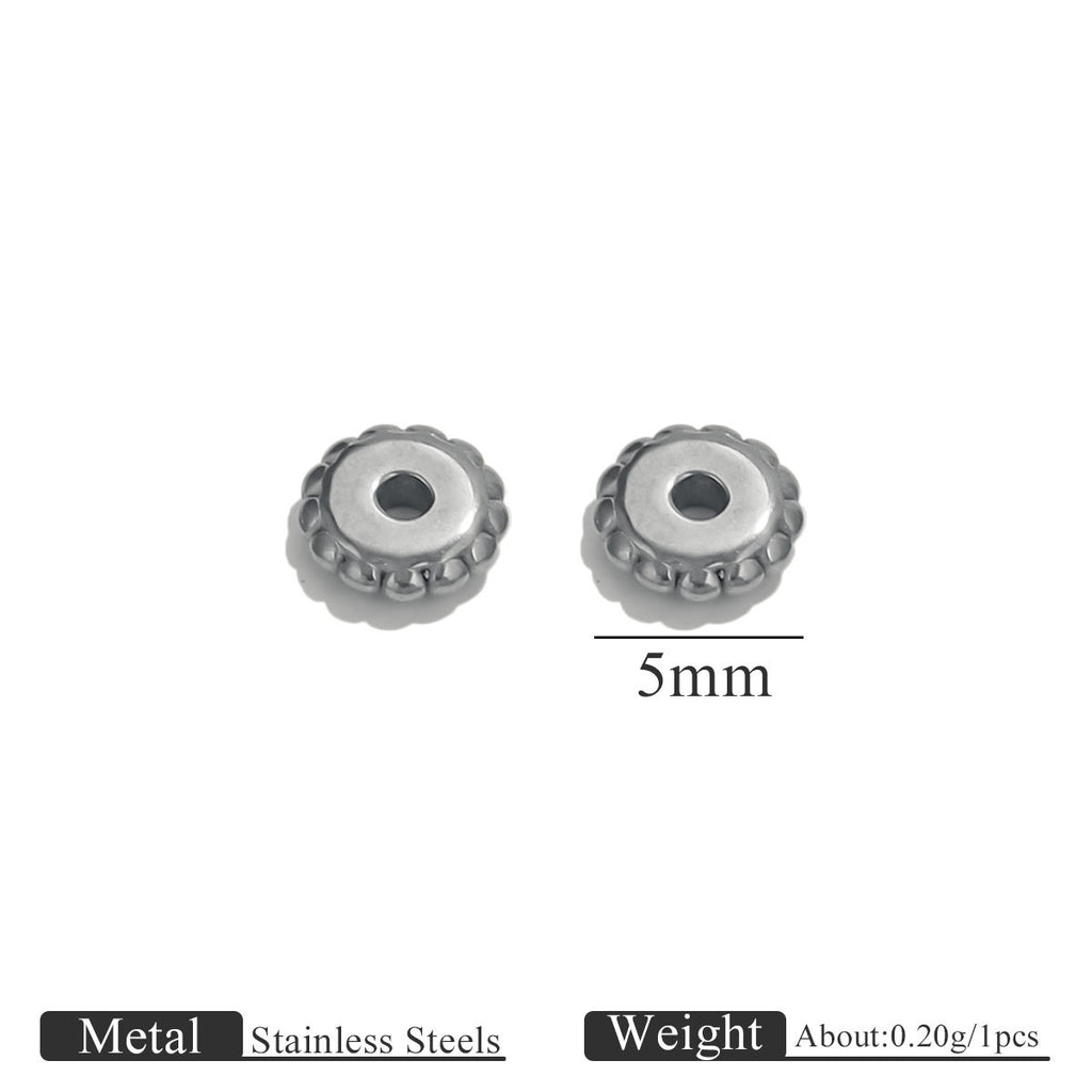 Dotted Gear Wheel Stainless Steel Spacer Beads