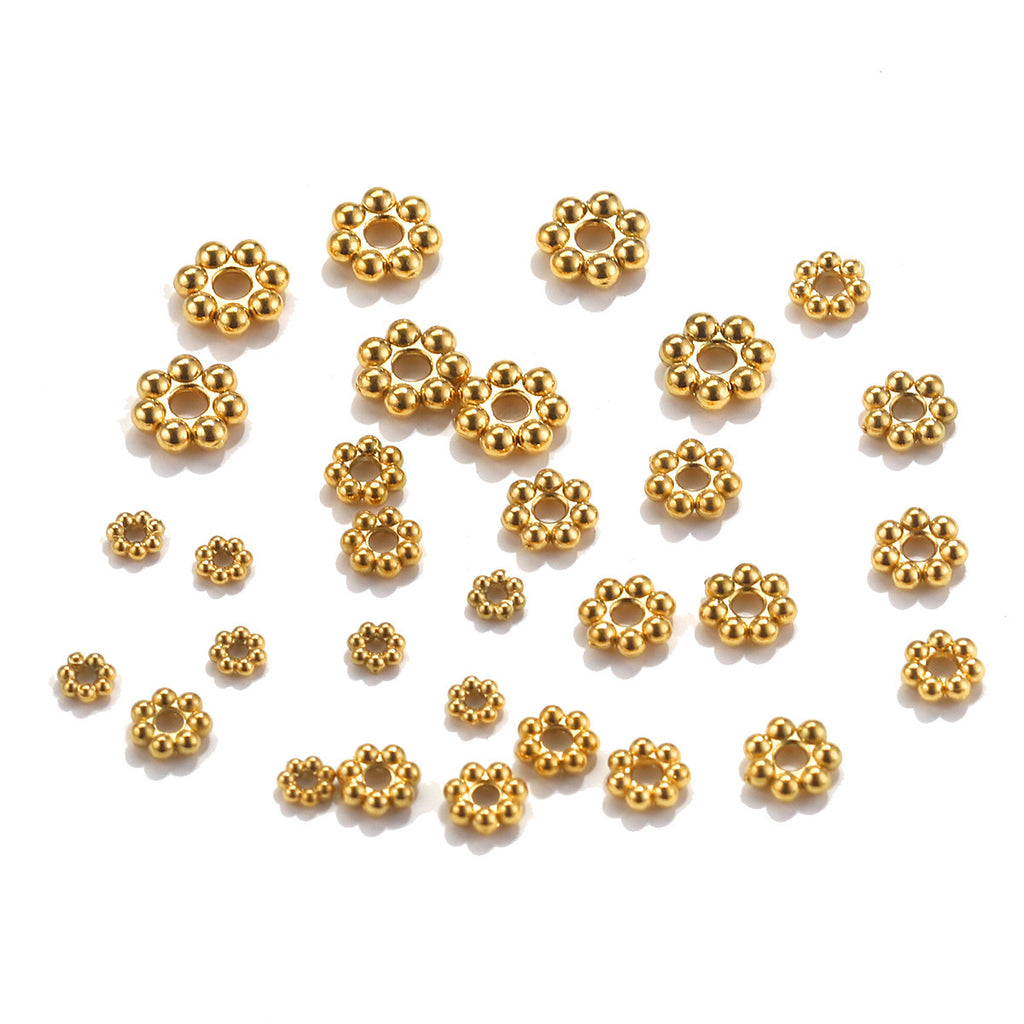 Stainless Steel Snowflake Flower Spacer Beads 50pcs