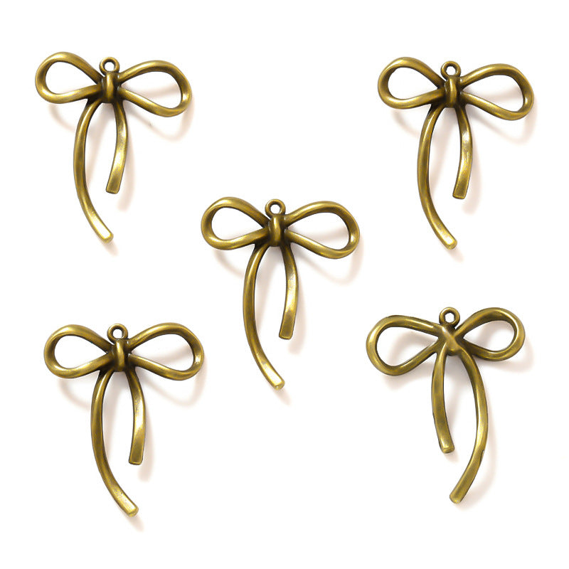 Colorful Alloy Bow Charms – Vintage Bow Tie Pendants for DIY Bracelets, Necklaces & Jewelry Making