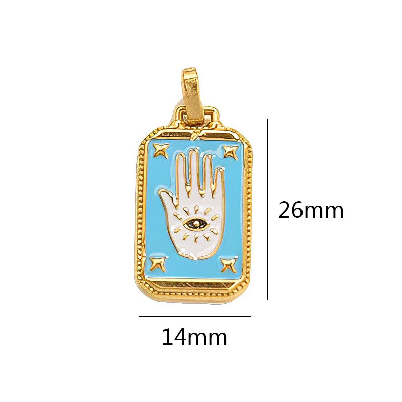18K Gold-Tone Enamel Tarot Card Charms