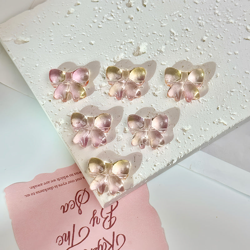 Glazed Crystal-Style Bow Beads (Horizontal Hole)