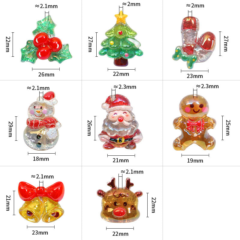 Christmas Resin Beads – Cute Santa Claus & Gingerbread Man Cartoon Beads for DIY Bracelets, Beadable Pens & Holiday Jewelry Making