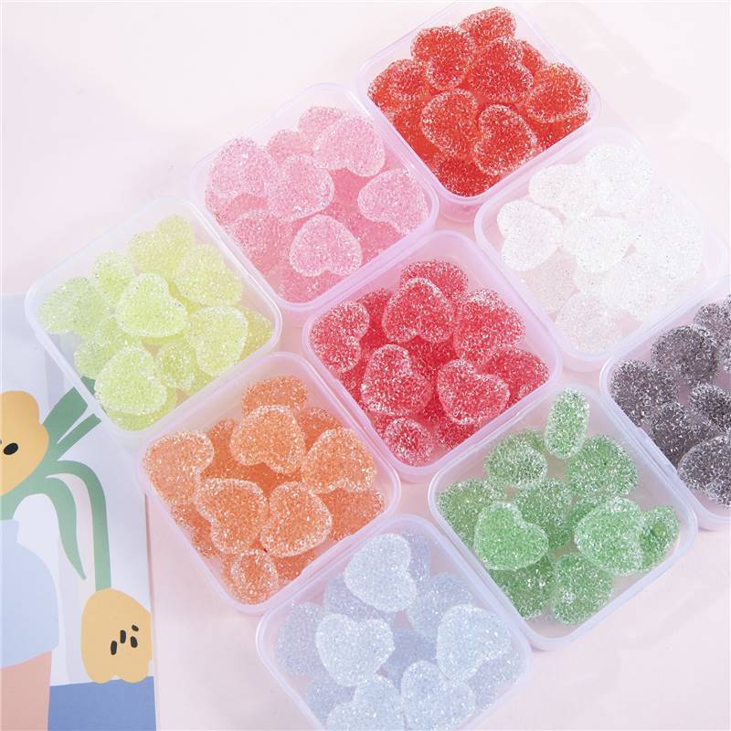 Candy Sugar Peach Heart Beads