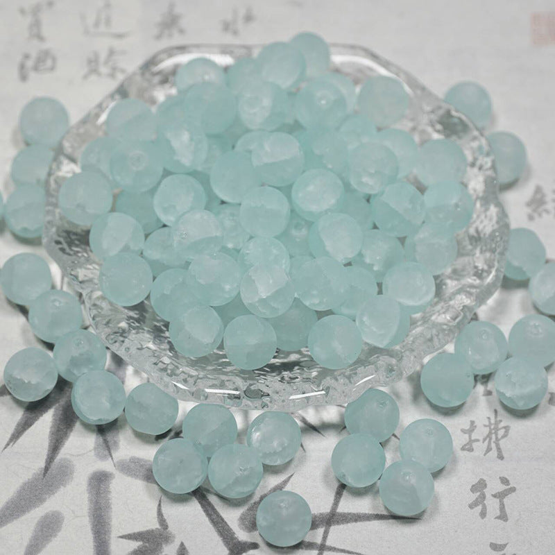 Frosted Moonlight Jade-Style Glass Beads