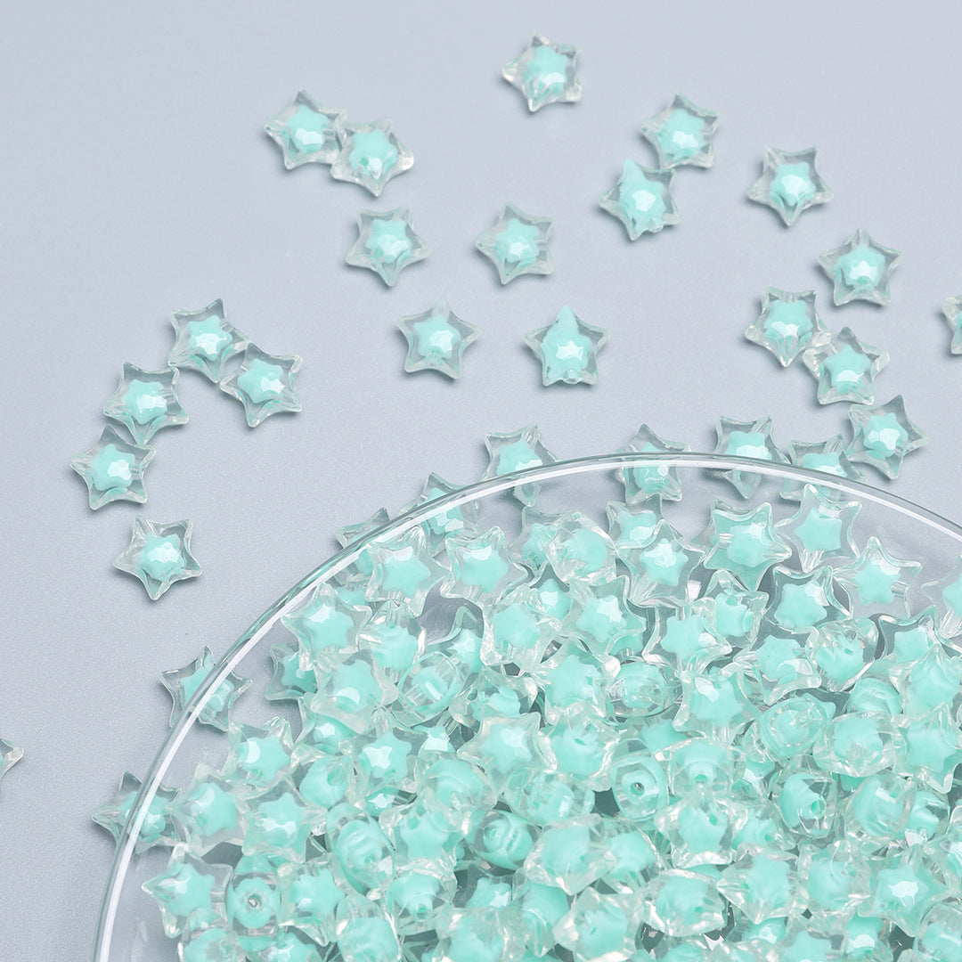 15mm Candy Color Acrylic Star Beads – Solid Color Star-Shaped Beads for DIY Bracelets, Phone Charms & Hair Accessories