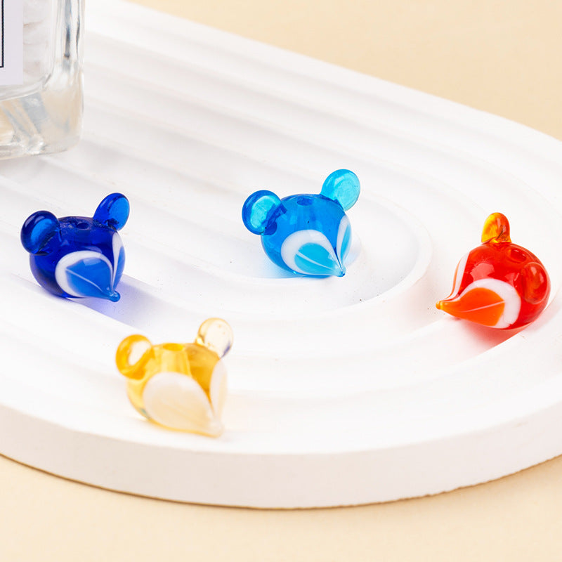 Cute Fox Glass Pendant Beads