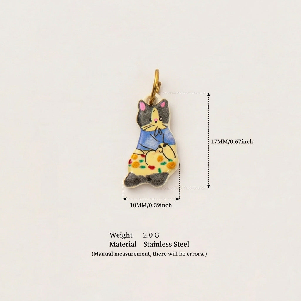 Colorful Stainless Steel Animal Pendant Charms