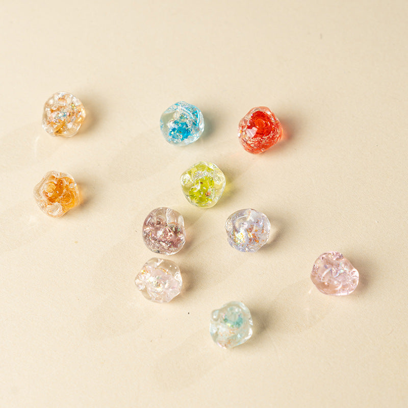 Color Powder Irregular Glazed Beads
