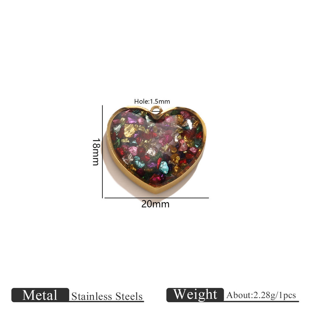 Epoxy Crushed Stone Pendant Charms
