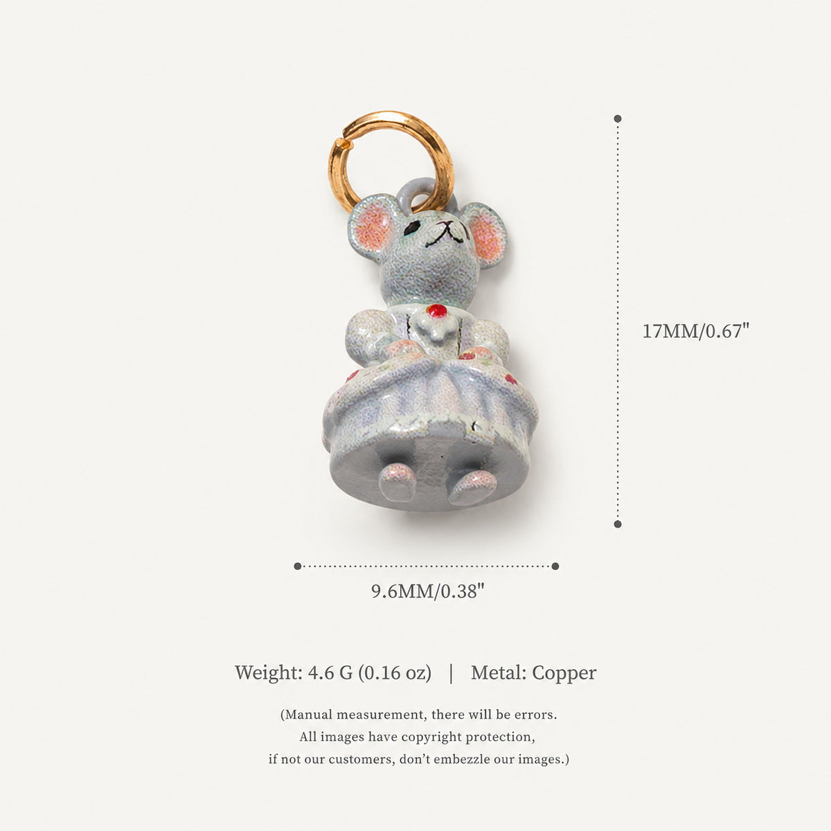 18K Gold-Plated Cute Cartoon Pendant Charms