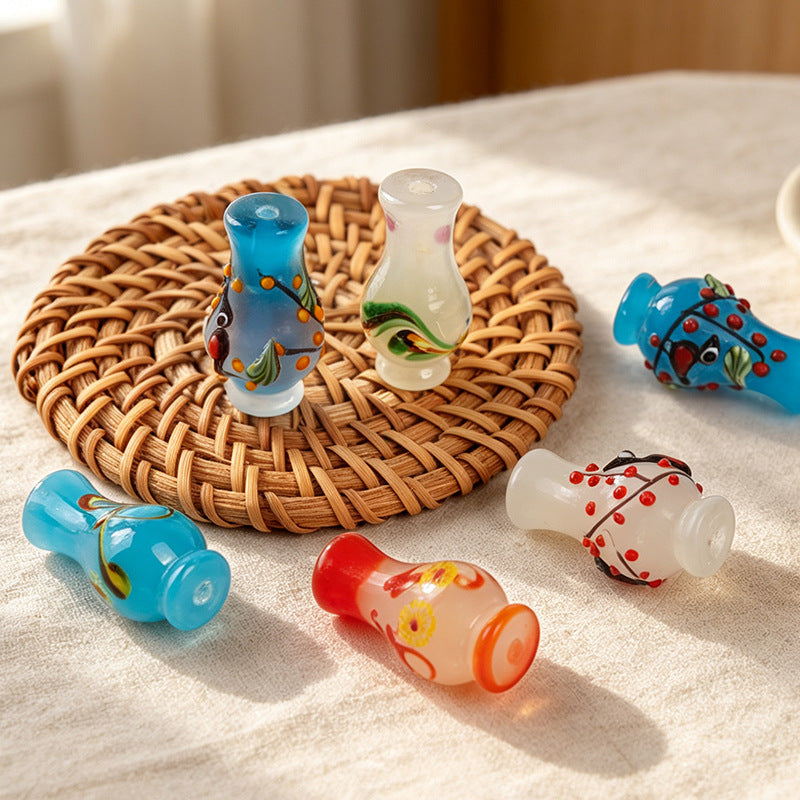 Hand-Painted Colorful Glazed Vase Beads