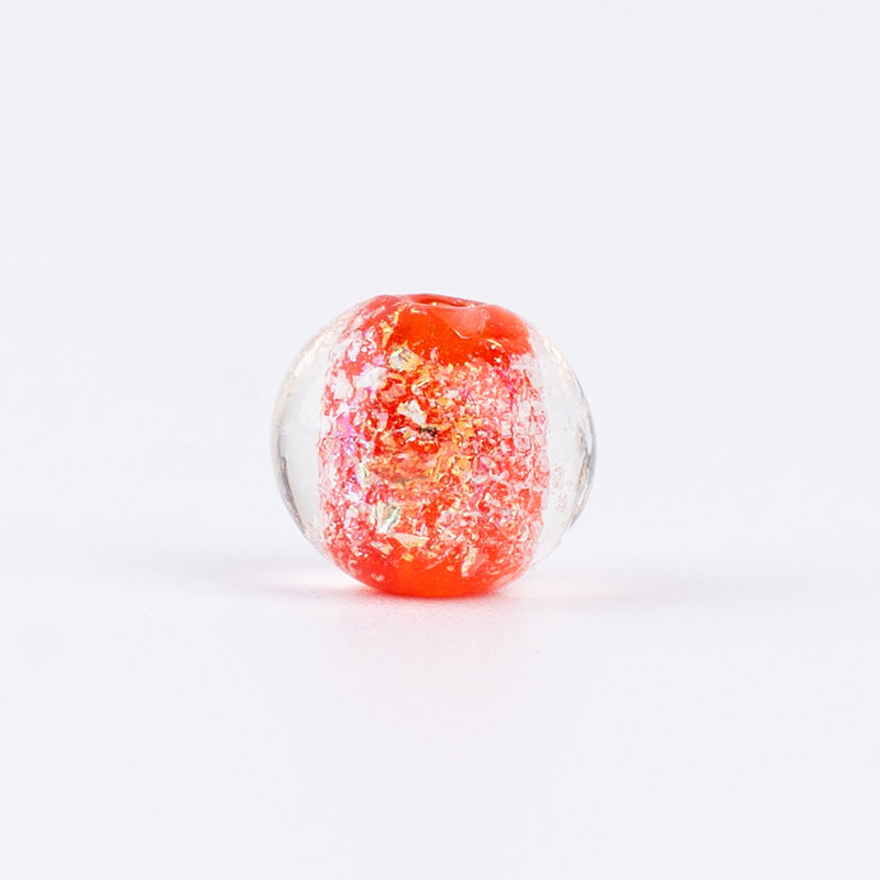 Color-Powder Glass Round Beads