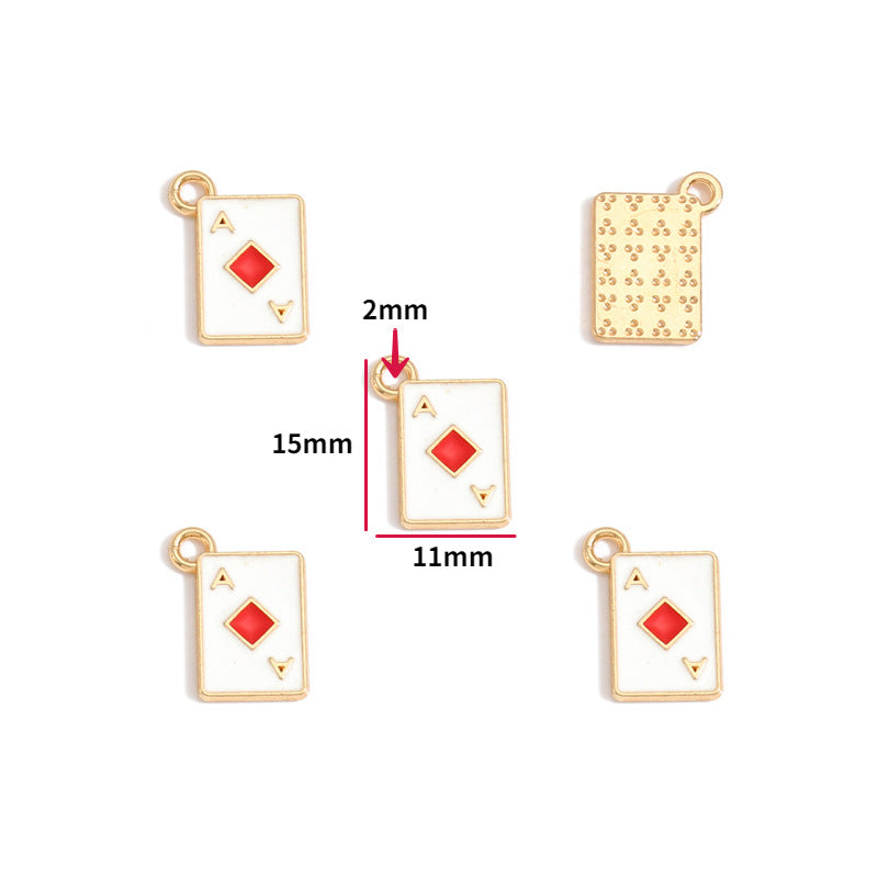 Playing Card Charms – Colorful Enamel-Style Alloy Card Pendants for DIY Bracelets, Necklaces, Keychains & Jewelry Making