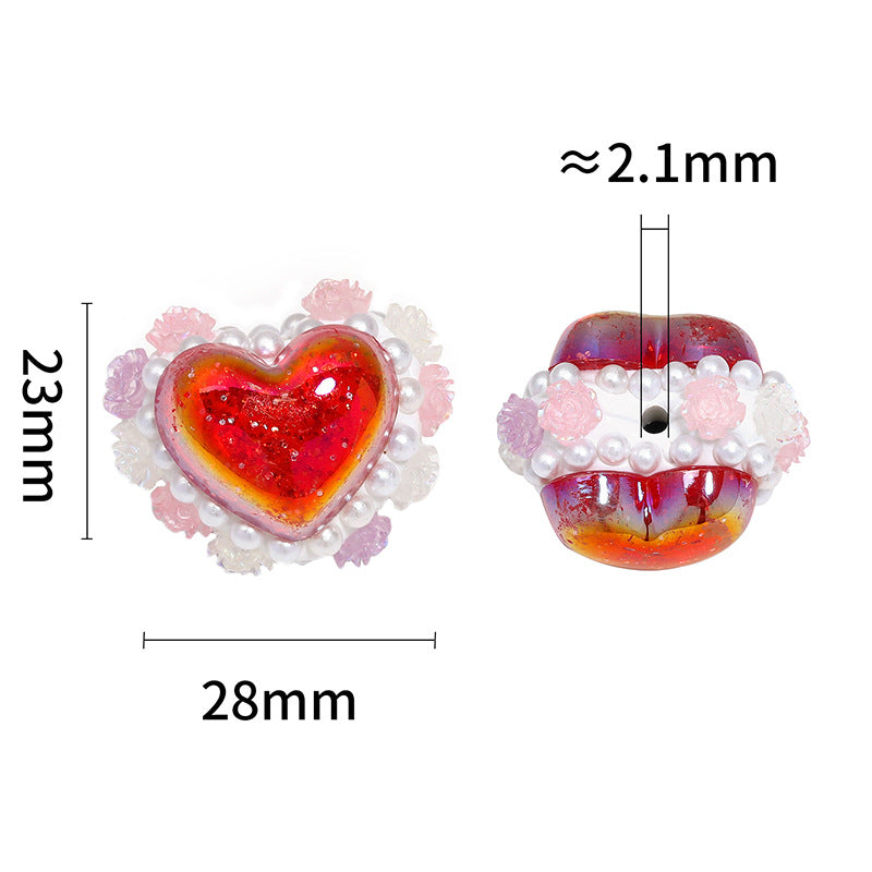 Luxury Sparkle Heart Clay Beads