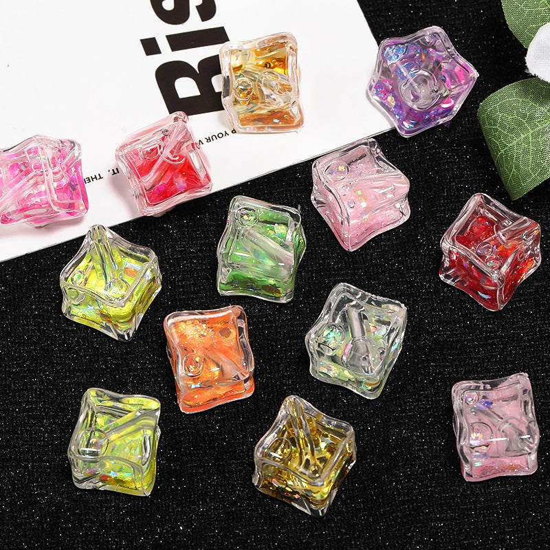 Quicksand Ice Cube Square Beads