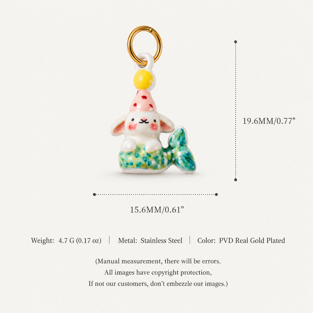 18K Gold-Plated Puppy Crystal Pendant Charms