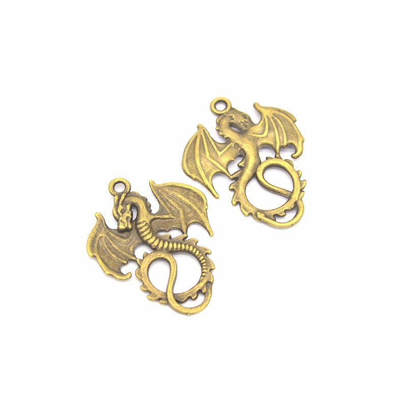 Vintage Flying Dragon Alloy Charms – Retro Dragon Pendants for DIY Bracelets, Necklaces, Keychains & Jewelry Making