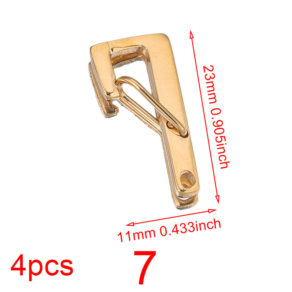 Stainless Steel Number Lobster Clasp Charms 4pc