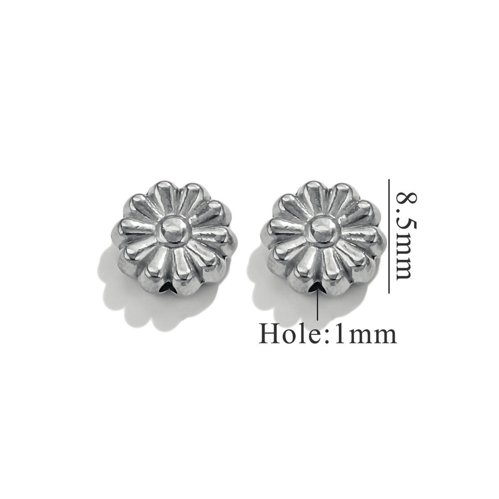 Lavender Flower Stainless Steel Spacer Beads