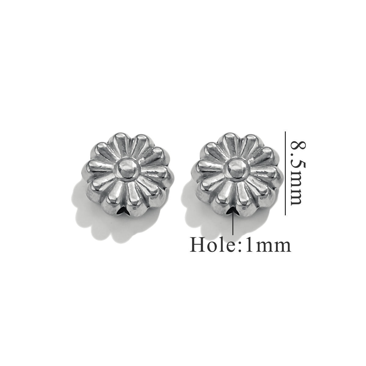 Lavender Flower Stainless Steel Spacer Beads