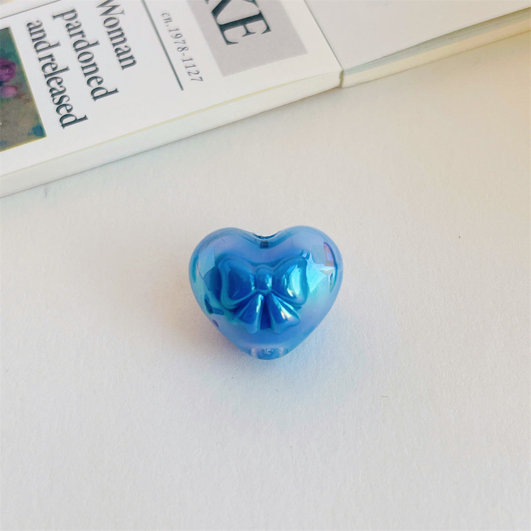 Two-Tone Acrylic Bow & Heart Beads – Colorful Cute Shape Beads for DIY Phone Charms, Bracelets, Hair Accessories & Jewelry Making
