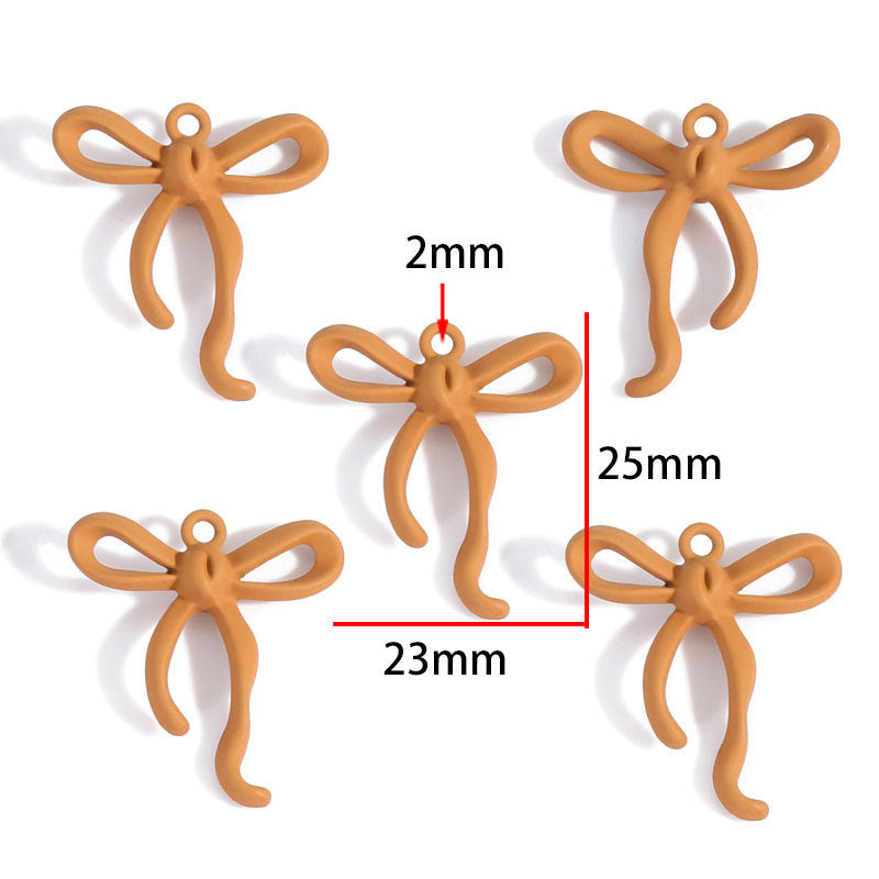 Colorful Painted Alloy Bow Charms – Fashion Ribbon Pendants for DIY Earrings, Necklaces, Hair Accessories & Jewelry Making