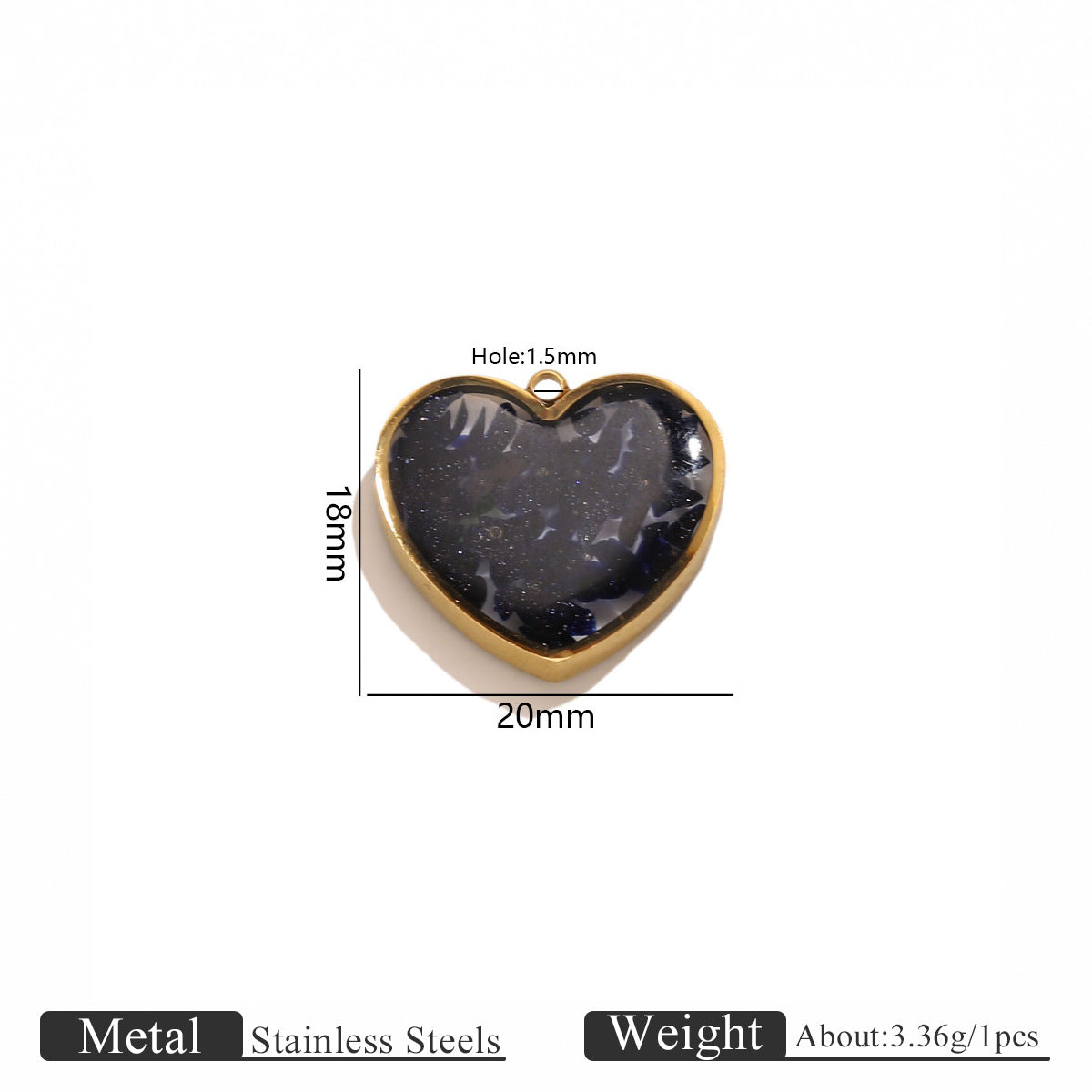 Epoxy Crushed Stone Pendant Charms