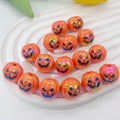 Halloween Ghost and Pumpkin UV-Plated Round Beads
