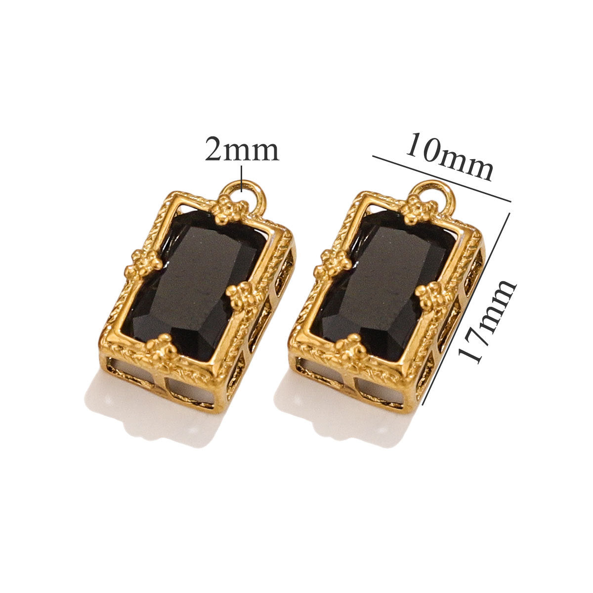 Stainless Steel Crystal Zircon Mini Pendant Charms