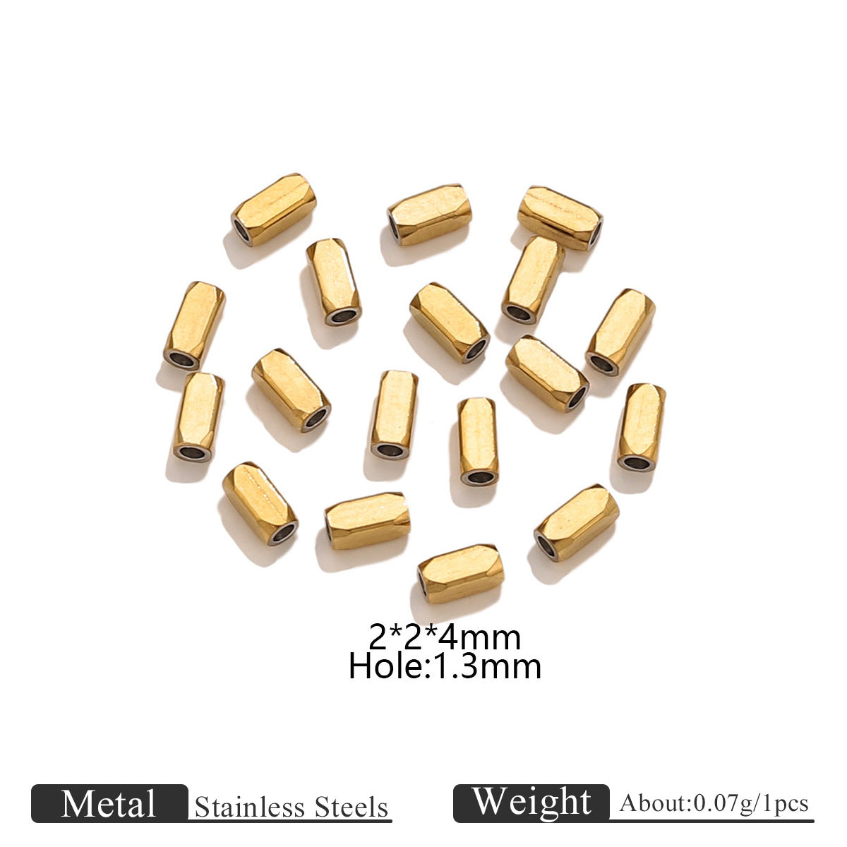 Geometric Square and Rectangle Stainless Steel Spacer Beads for DIY Jewelry