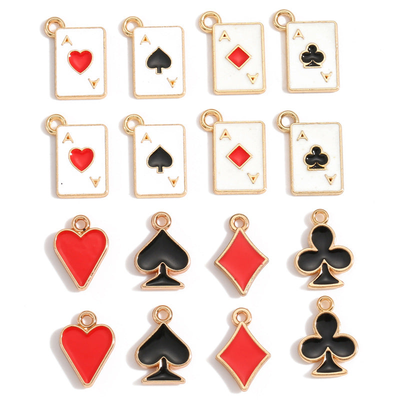 Playing Card Charms – Colorful Enamel-Style Alloy Card Pendants for DIY Bracelets, Necklaces, Keychains & Jewelry Making