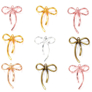 Colorful Alloy Bow Charms – Vintage Bow Tie Pendants for DIY Bracelets, Necklaces & Jewelry Making
