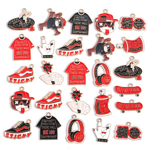 Hip-Hop Style Alloy Charms – Colorful Headphone & Sneaker Pendants for DIY Keychains, Bag Charms, Bracelets & Jewelry Making