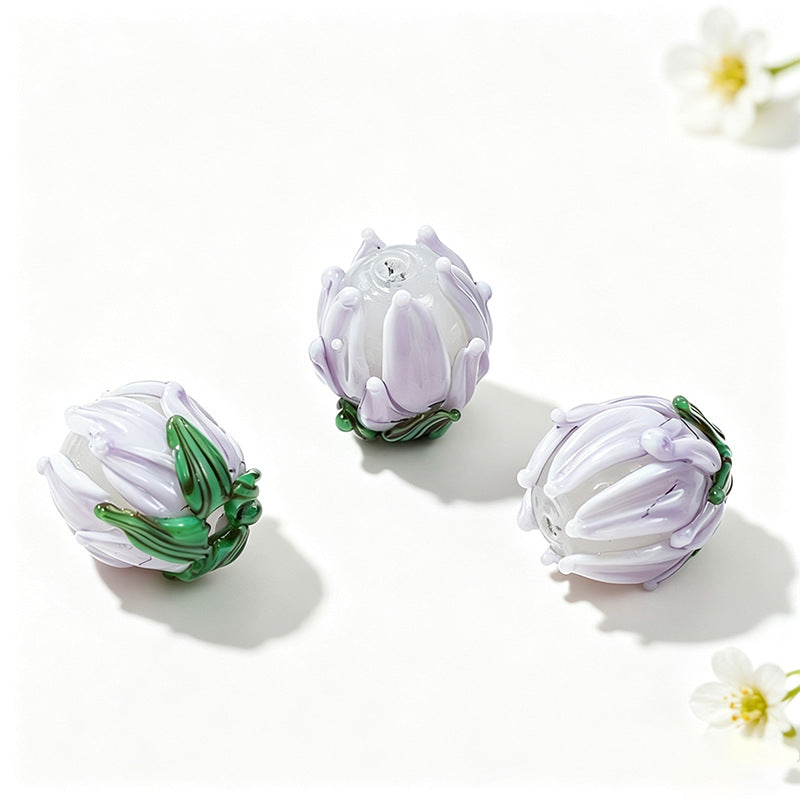Tulip Flower Lampwork Beads