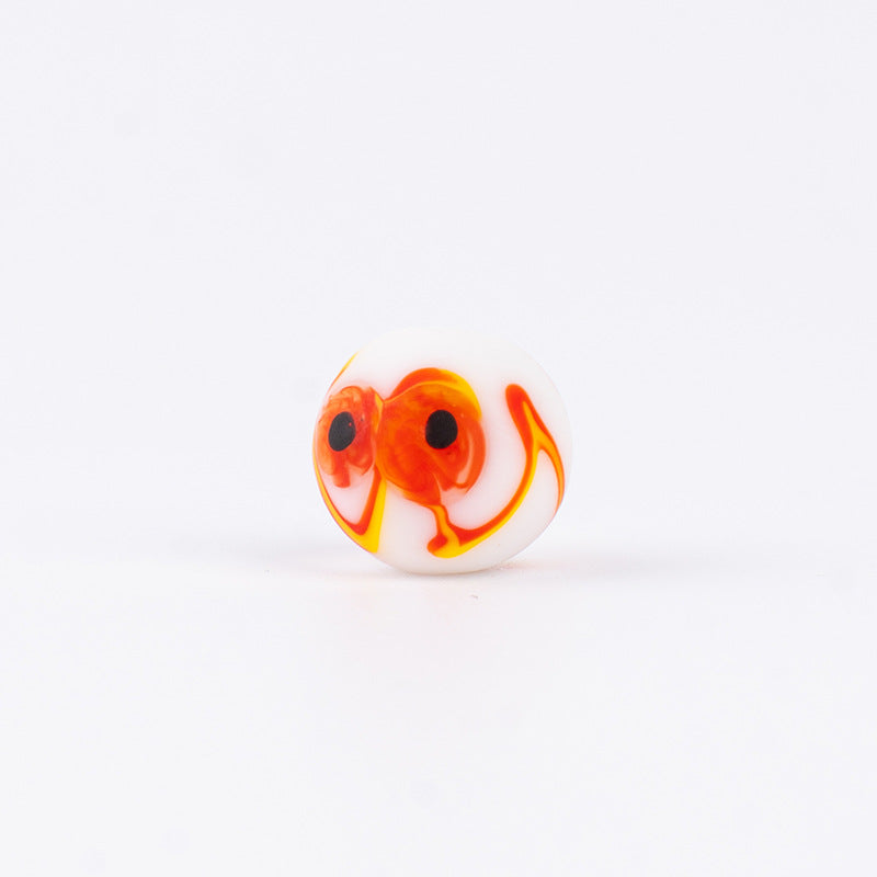 Hand-Painted Phoenix Eye Glass Beads