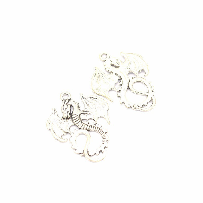 Vintage Flying Dragon Alloy Charms – Retro Dragon Pendants for DIY Bracelets, Necklaces, Keychains & Jewelry Making