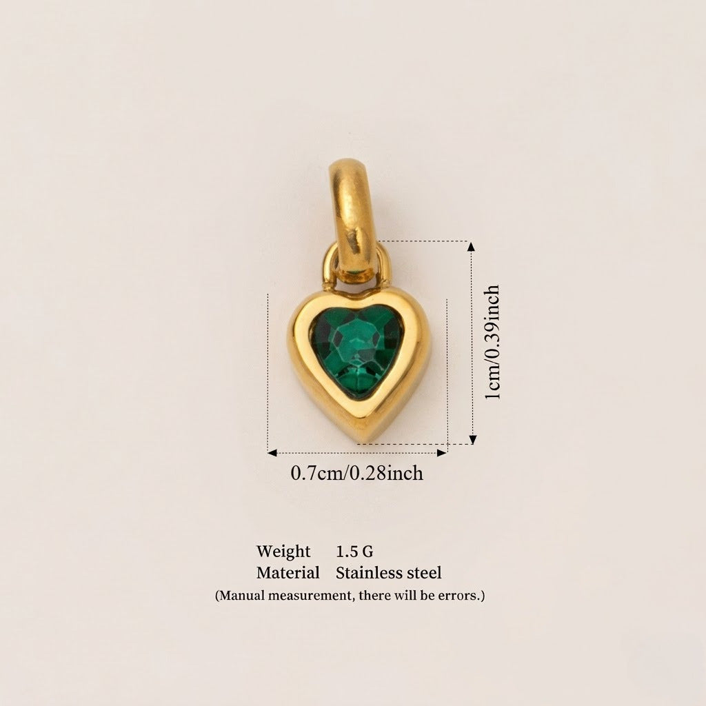 Heart Birthstone Charms