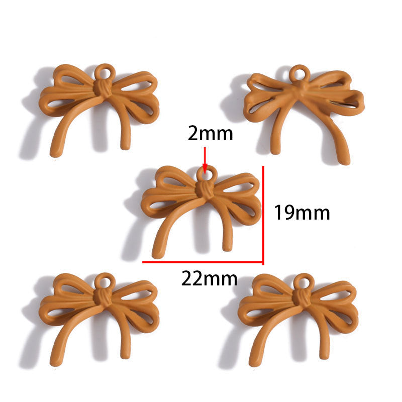 Colorful Painted Alloy Bow Charms – Fashion Ribbon Pendants for DIY Earrings, Necklaces, Hair Accessories & Jewelry Making