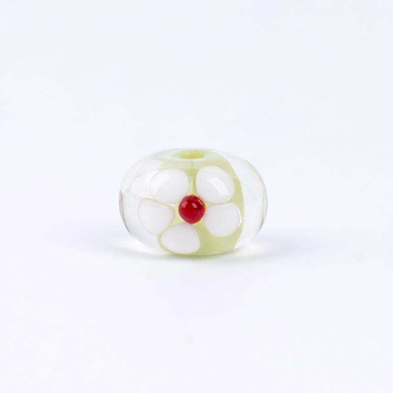 Daisy Flower Wheel Lampwork Glass Beads