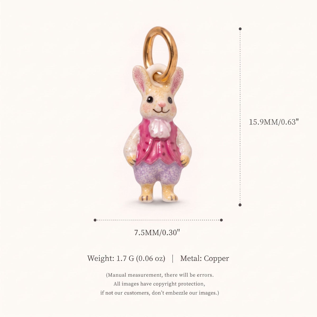 18K Gold-Plated Cute Cartoon Pendant Charms