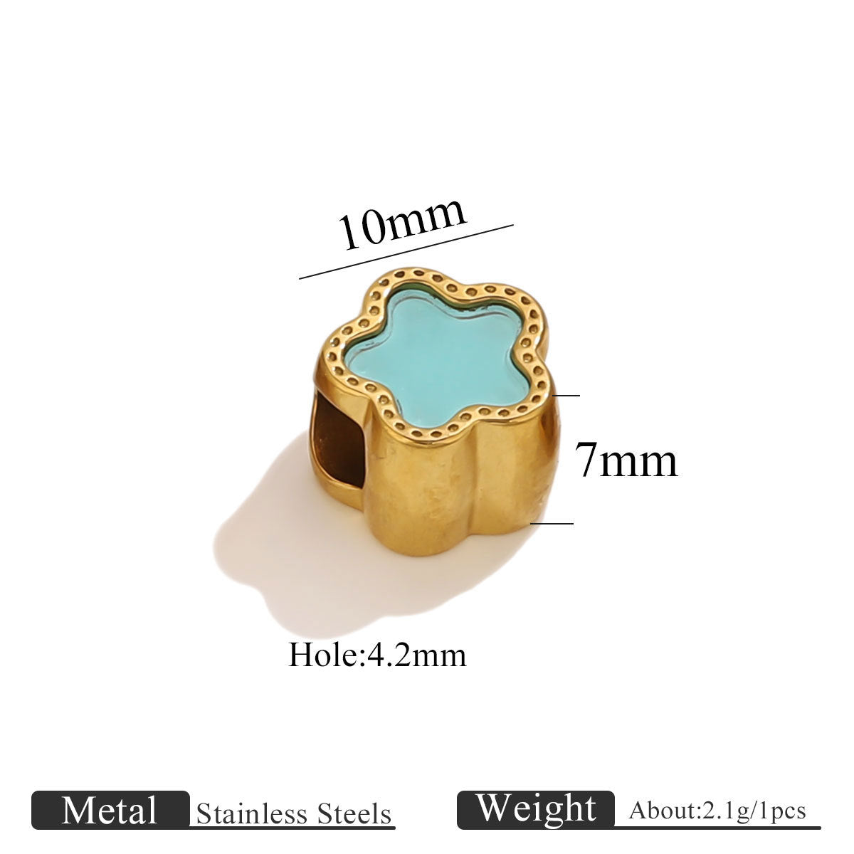 Stainless Steel Colorful Enamel Star Spacer Beads for DIY Jewelry 5pcs